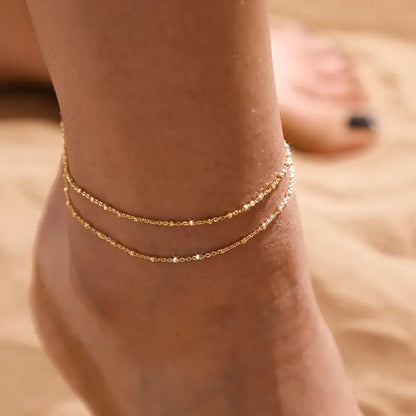 Rycora™ Gold Layered Anklet – Waterproof Beach Jewelry