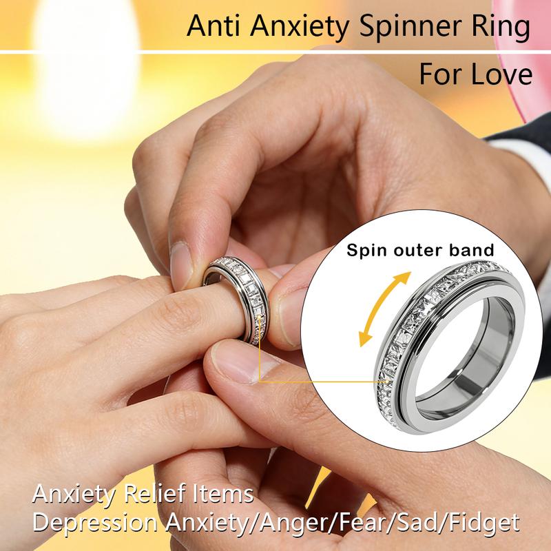 Anti-Anxiety Spinner Ring for Men & Women – Calm & Focus Fidget Band